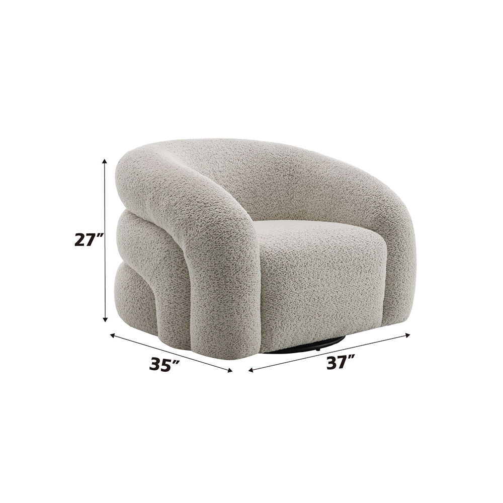 Irma - Chair With Swivel - Gray Boucle