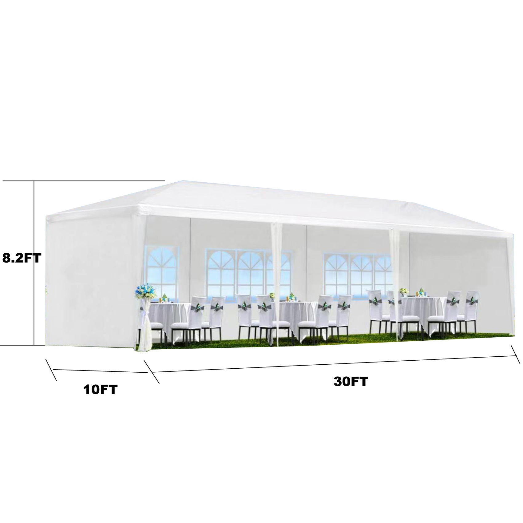 10X20' Outdoor Garden Gazebo Wedding Party Tent Canopy Marquee With Removable Sidewalls
