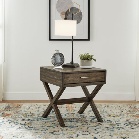 Liberty Furniture Lennox - Drawer End Table - Dark Brown | Meri Furniture