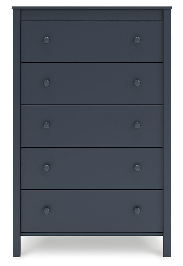 Simmenfort - Five Drawer Chest - Navy Blue