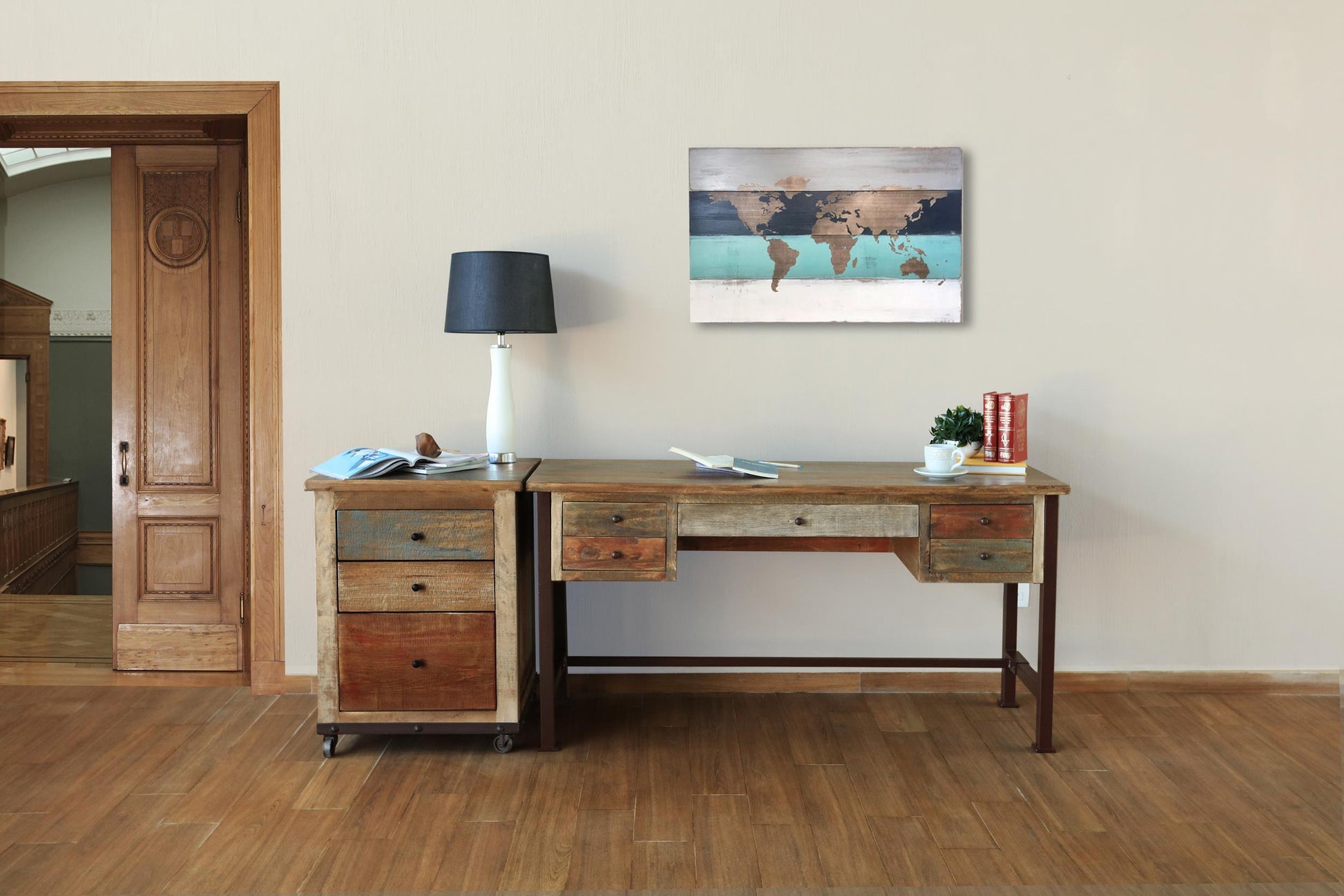 International Furniture Direct Antique - File - Multicolor | Meri Furniture