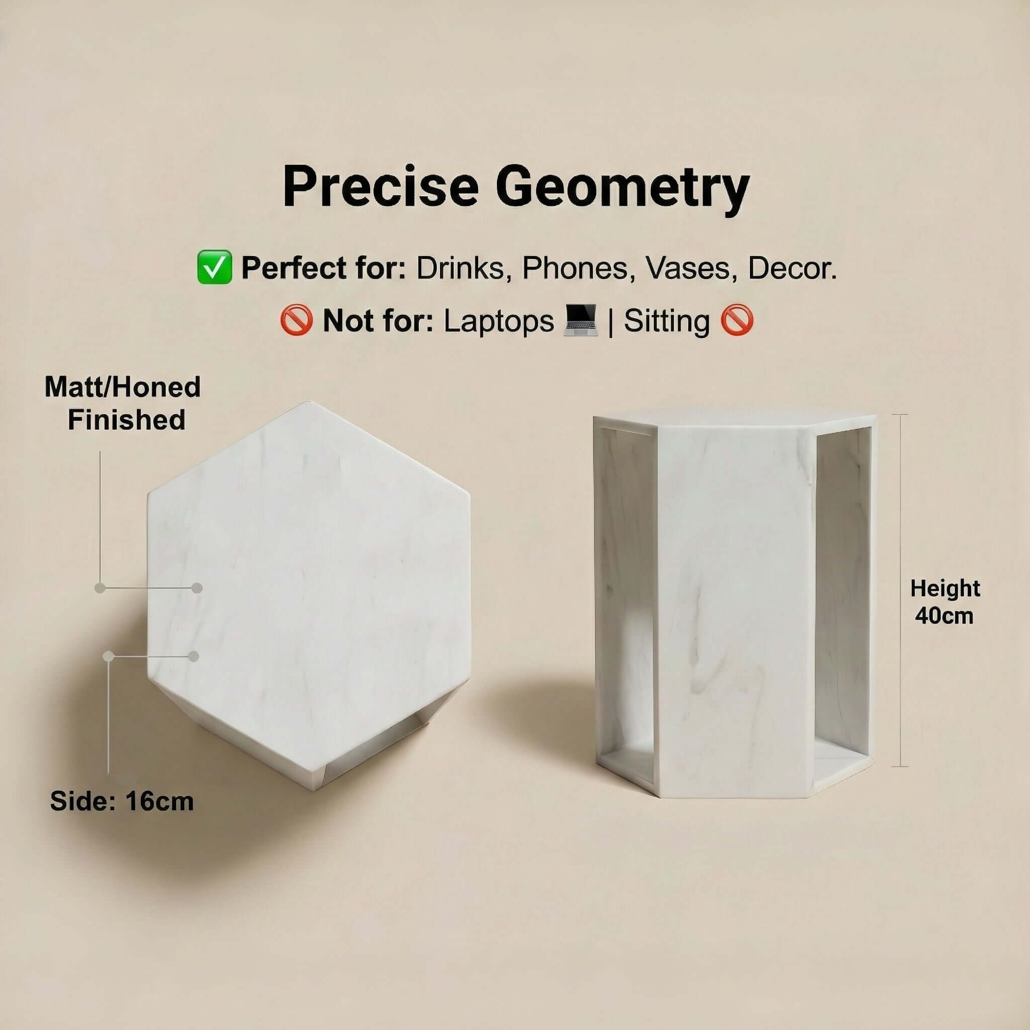 Modern Minimalist Hexagon Side Table