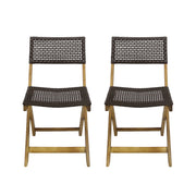 Bistro Foldable Chair With Wicker Backrest