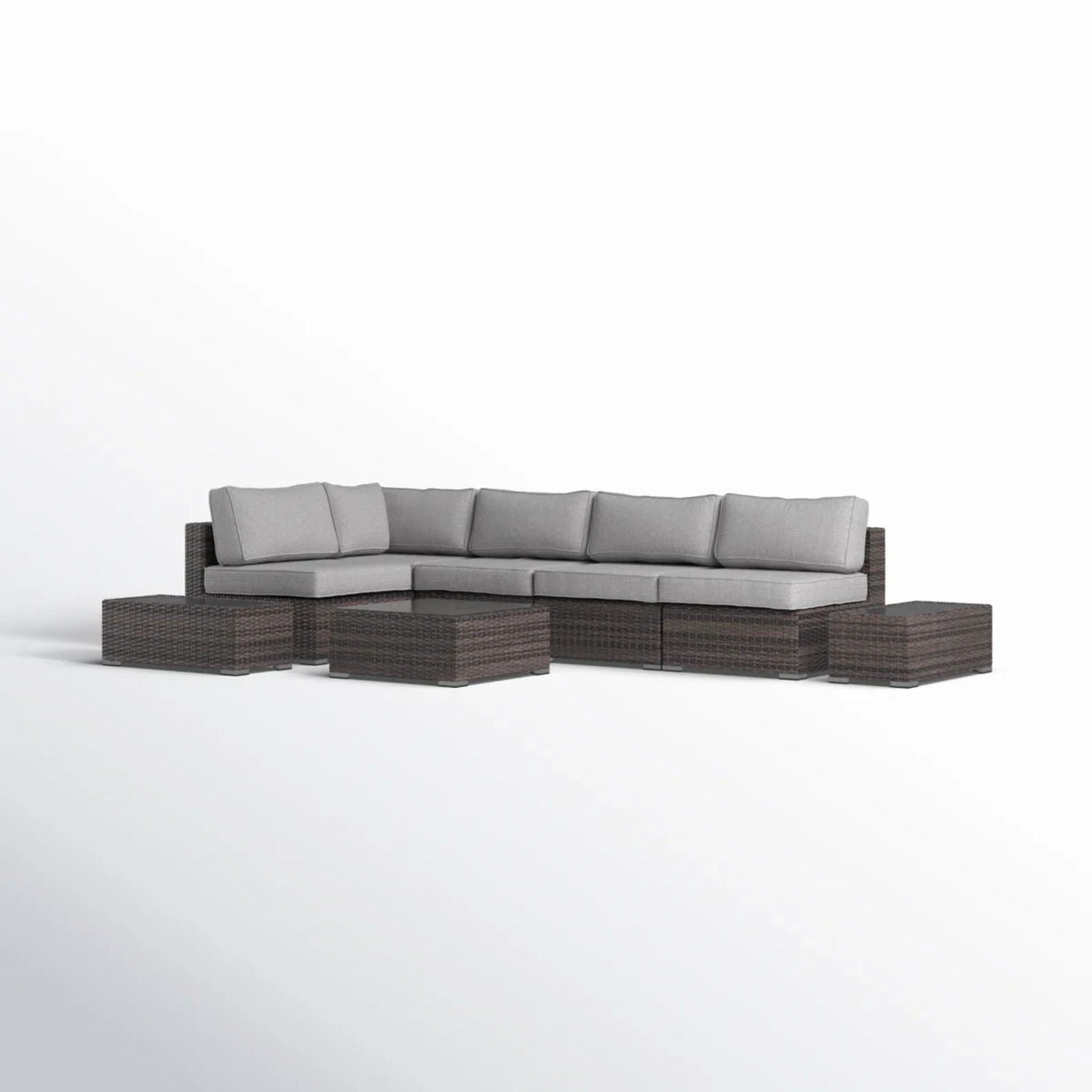 Wicker Sectional Seating Group With Plush Cushions