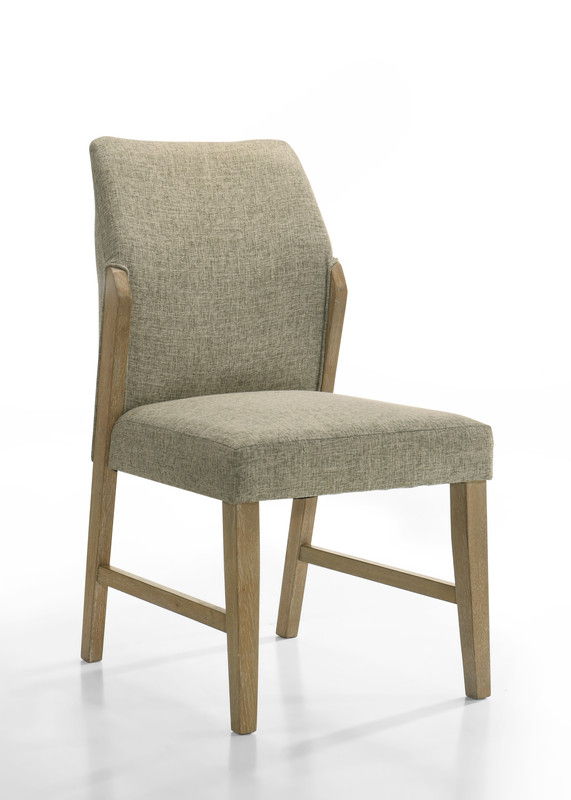 Eden 7Pc 59" Round Rustic Oak Dining Set with LED Light, Black Metal Table Frame, Shelves, Beige Linen Chairs