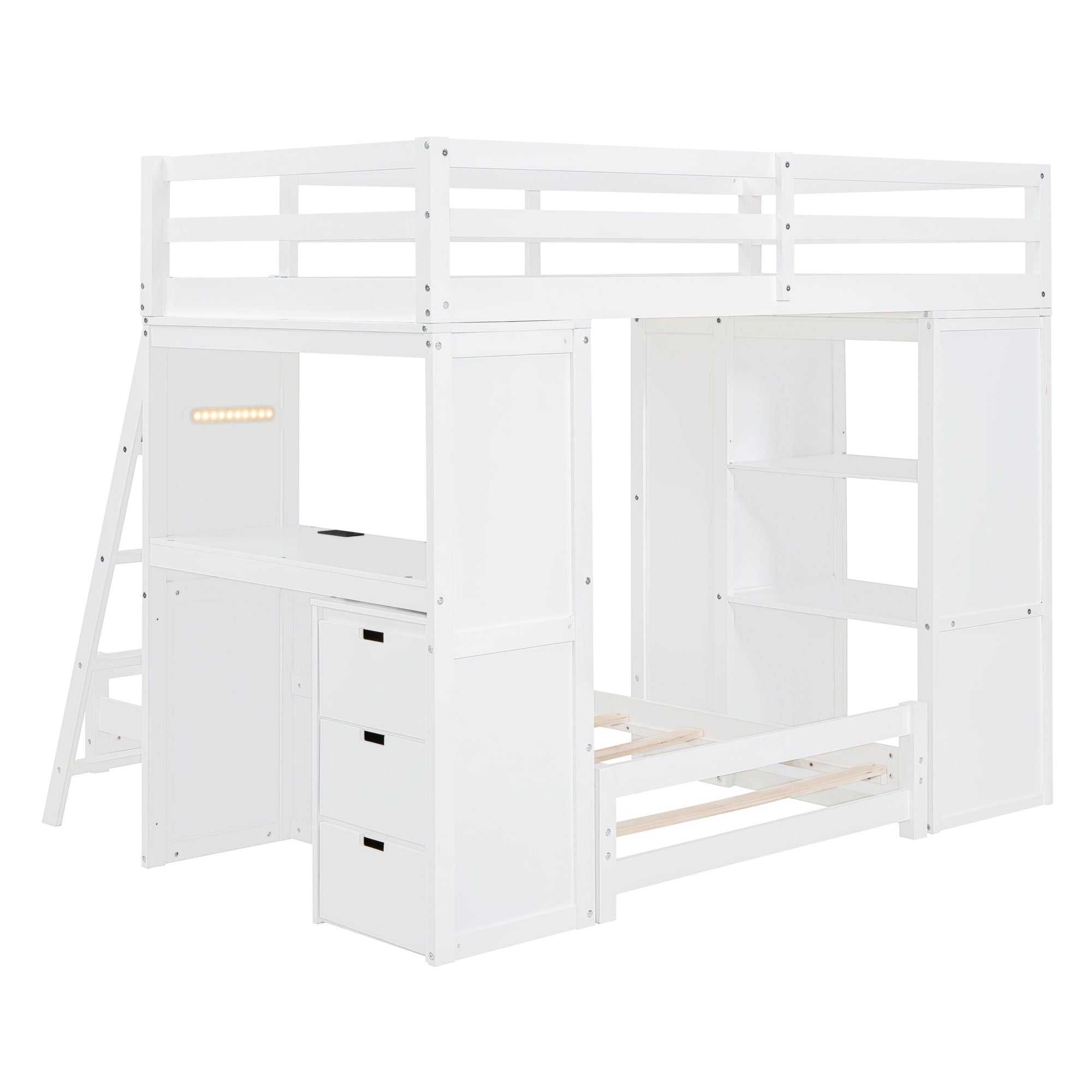 Bunk Bed With LED Light And USB Ports