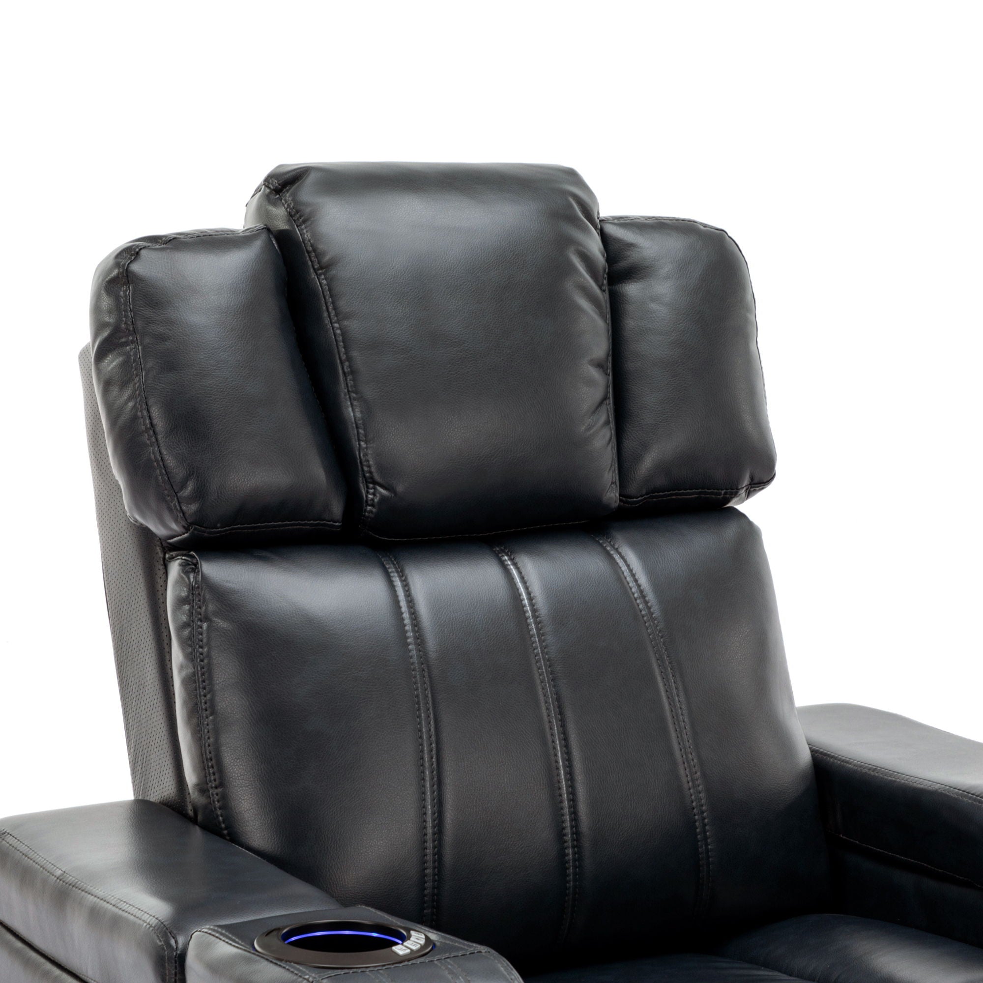 Power Recliner Theater Chair With Cooling Cup Holder, Bluetooth Speaker, LED Lights, USB Ports