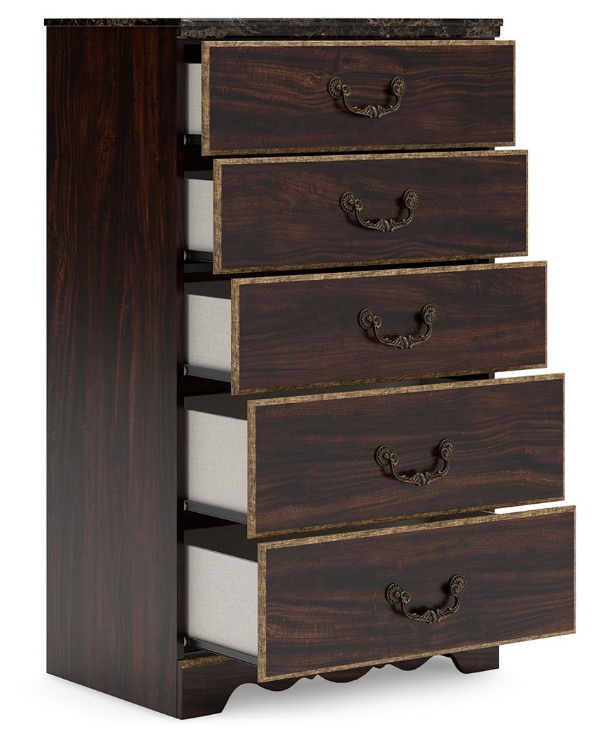 Signature Design by Ashley® Glosmount - Two-tone - Five Drawer Chest | Meri Furniture
