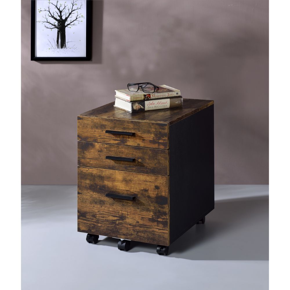 ACME Abner - File Cabinet - Weathered Oak | Meri Furniture