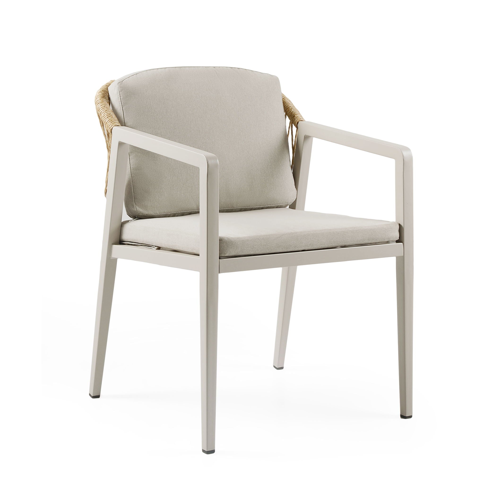 Outdoor Dining Chair (Set of 2) Wicker Rattan Woven Patio Chairs, Waterproof Seating - Gray