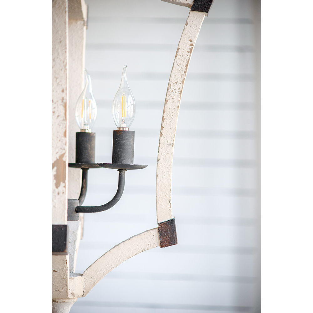 4 Light Chandelier, Hanging Light Fixture With Adjustable Chain For Kitchen, Bulb Not Included - Cream