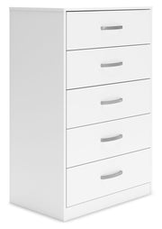 Signature Design by Ashley® Flannia - White - Five Drawer Chest - 46" Height | Meri Furniture