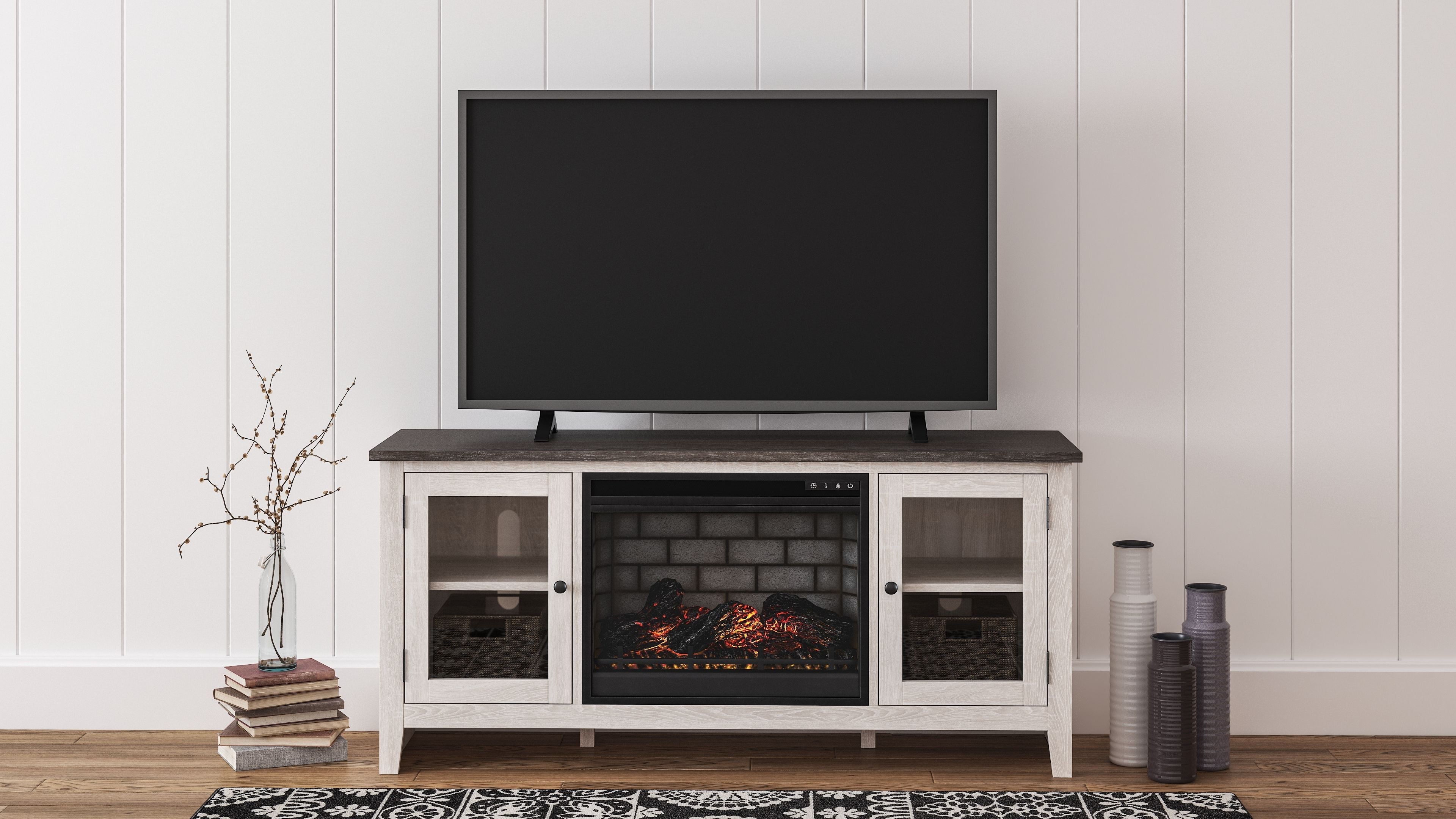Signature Design by Ashley® Dorrinson - TV Stand With Fireplace Insert | Meri Furniture