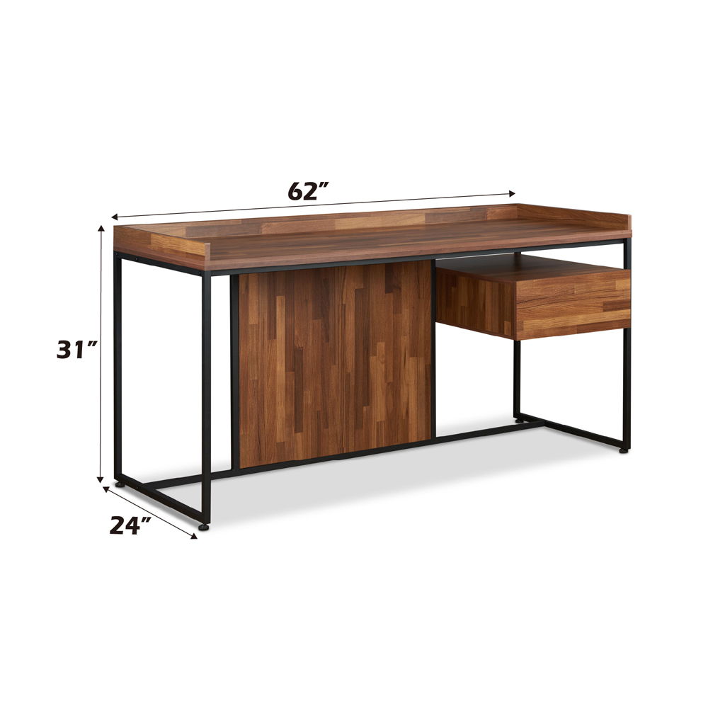Sara - Writing Desk - Walnut & Sandy Black