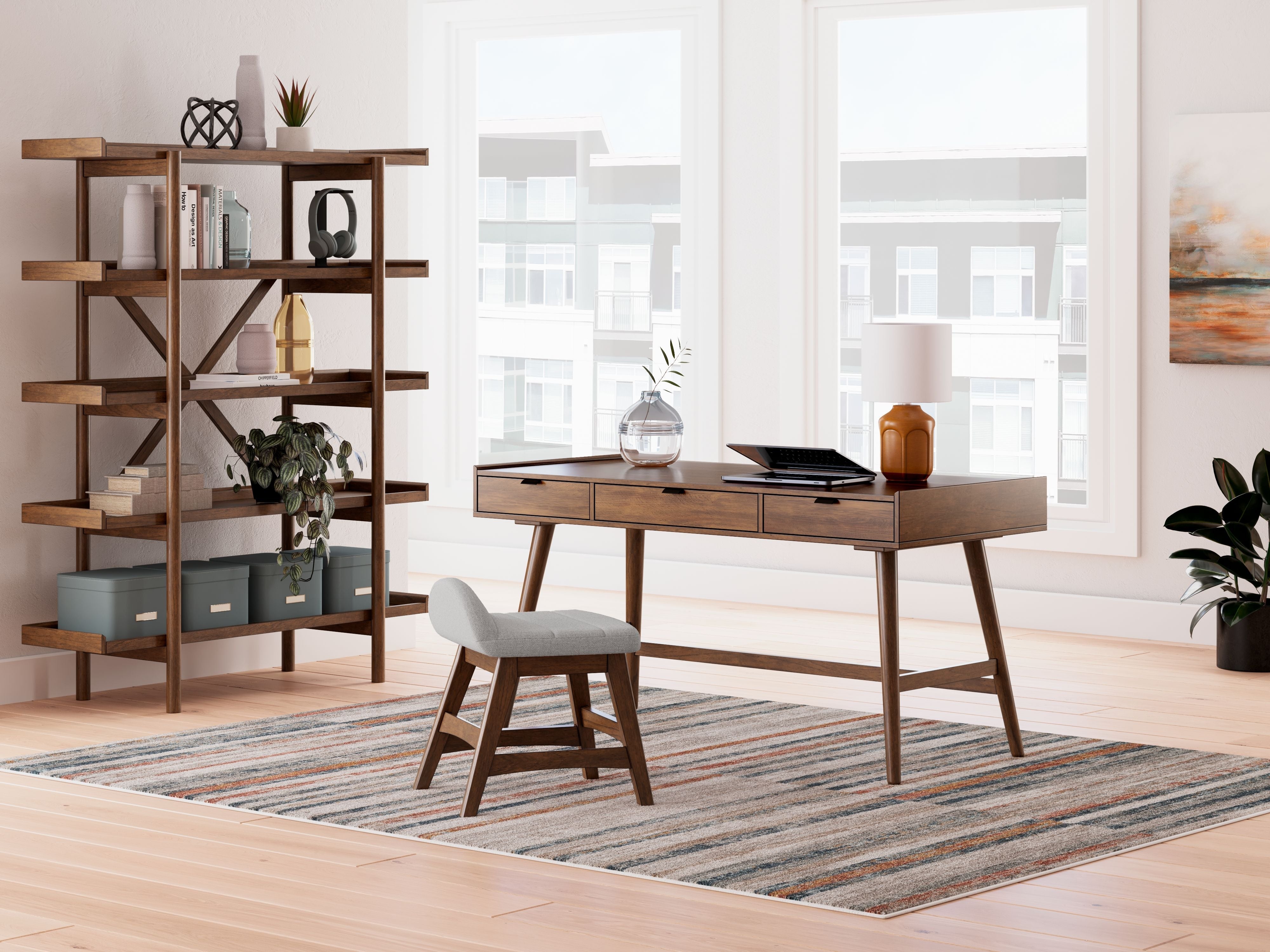 Signature Design by Ashley® Lyncott - Brown - 3 Pc. - Home Office Desk, Chair, Bookcase | Meri Furniture