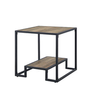 ACME Idella - End Table - Rustic Oak & Black Finish | Meri Furniture