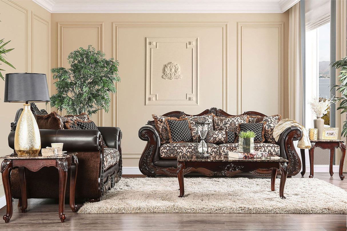 Furniture of America Jamael - Sofa - Brown / Espresso | Meri Furniture