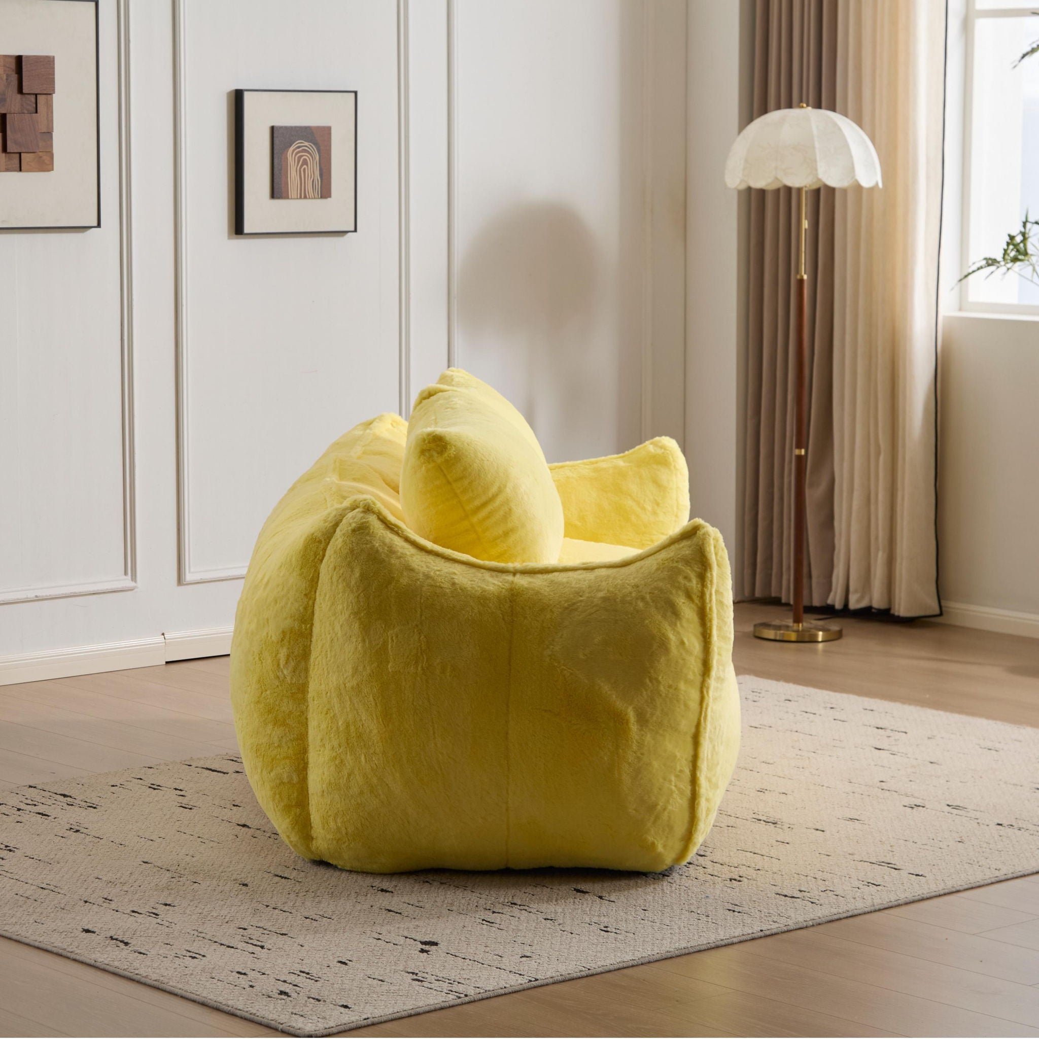 Giant Bean Bag Couch, Ultra Soft Fluffy Loveseat For Living Room