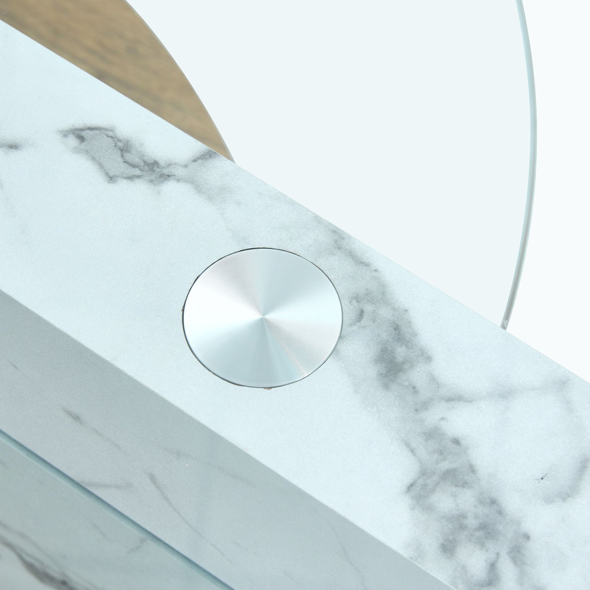 Contemporary Artistic Double Layer Coffee Table,Tempered Glass Top