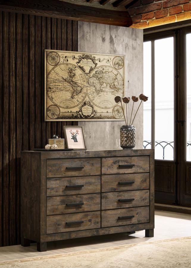 Coaster Fine Furniture Woodmont - 8-Drawer Dresser - Rustic Golden Brown | Meri Furniture