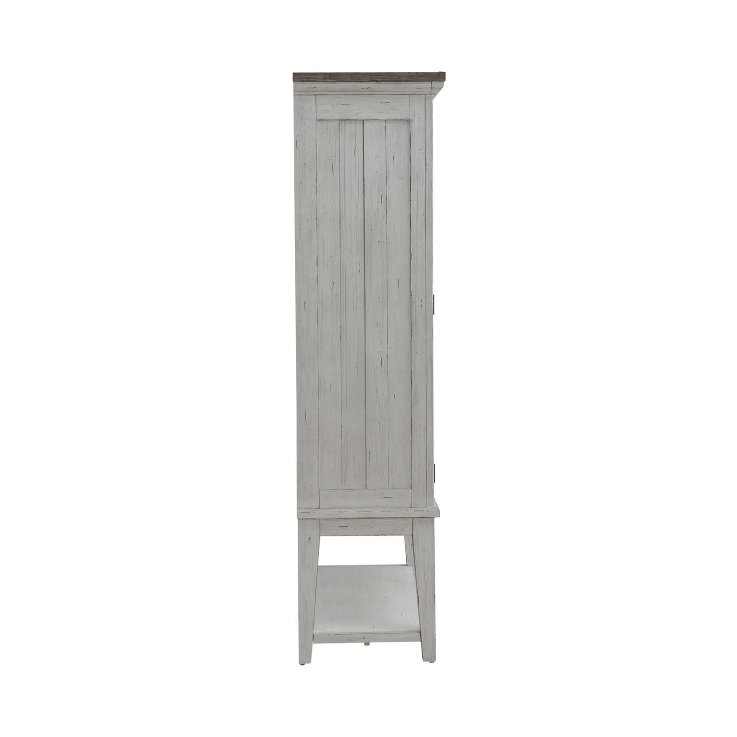 River Place - Bar Cabinet - Riverstone White & Tobacco