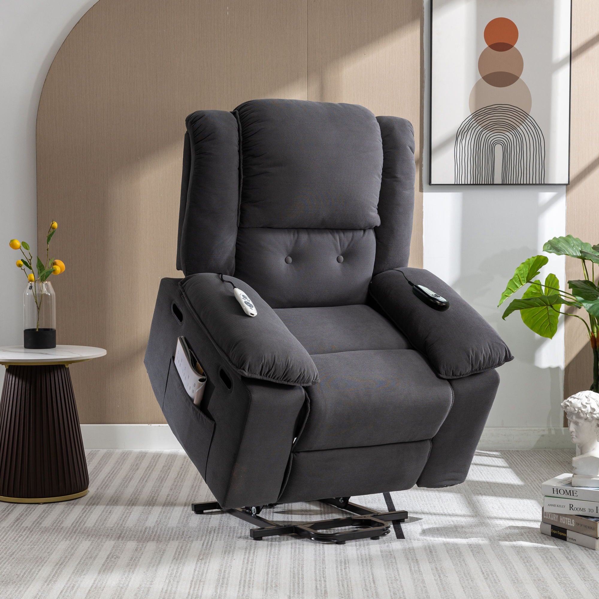 Massage Recliner Power Lift Chair With Adjustable Massage And Heating Function