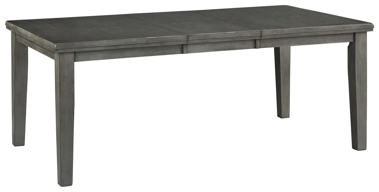 Ashley Furniture Hallanden - Gray - Rectangular Dining Room Butterfly Extension Table | Meri Furniture