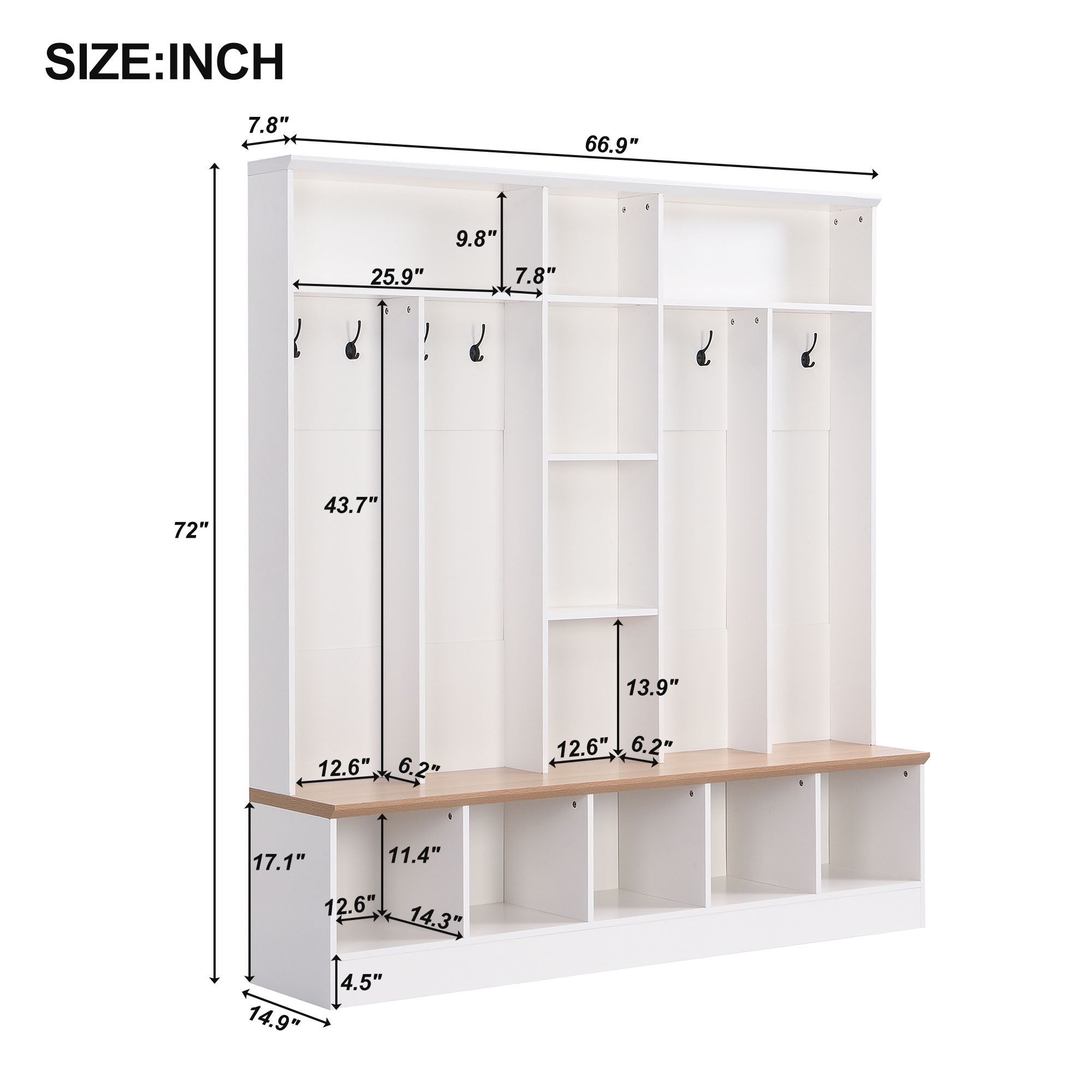 Minimalist Shoe Cabinet With Cube Storage & Shelves