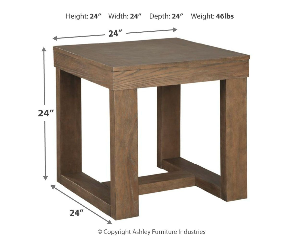 Ashley Furniture Cariton - Gray - Square End Table | Meri Furniture