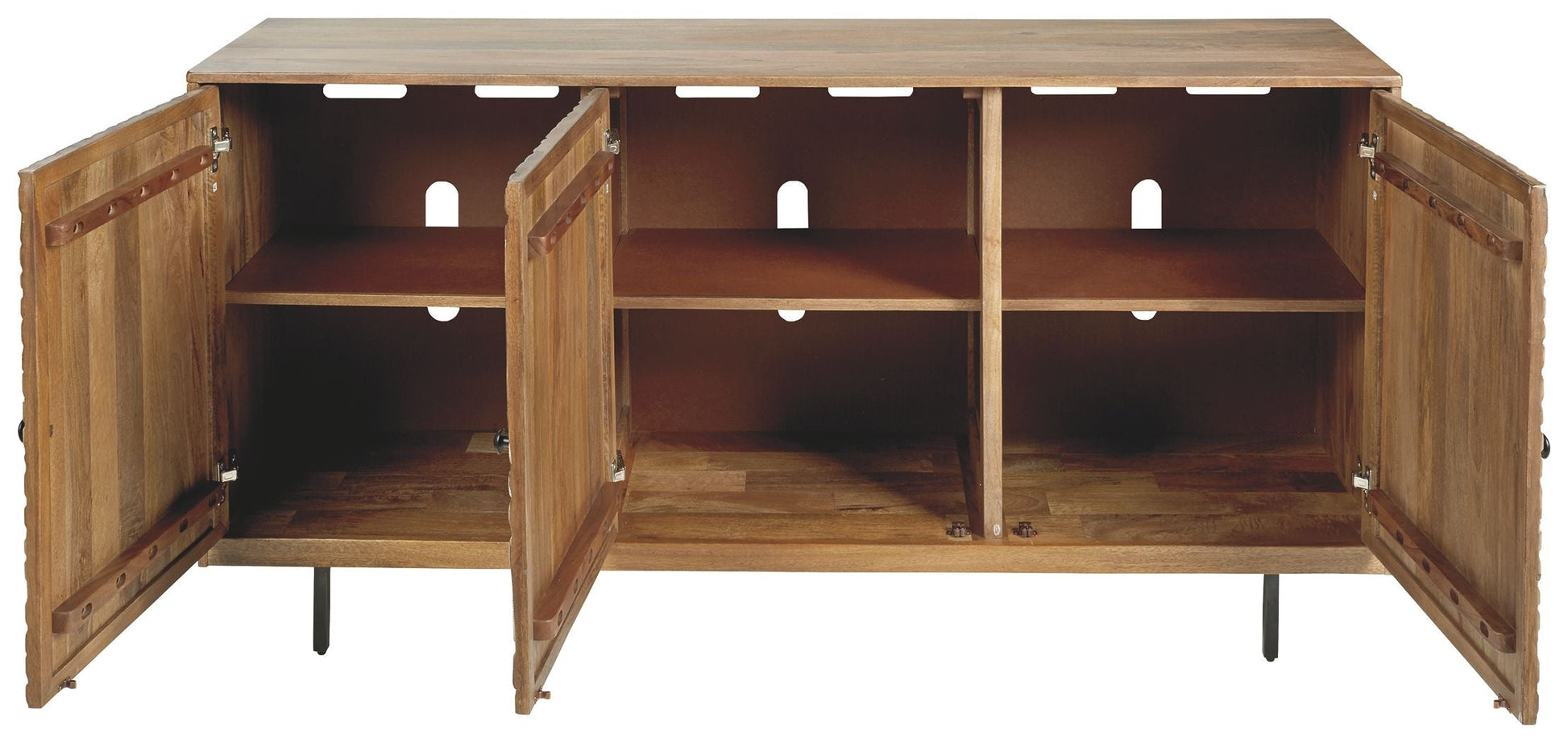 Ashley Furniture Kerrings - Brown / Black/white - Accent Cabinet | Meri Furniture