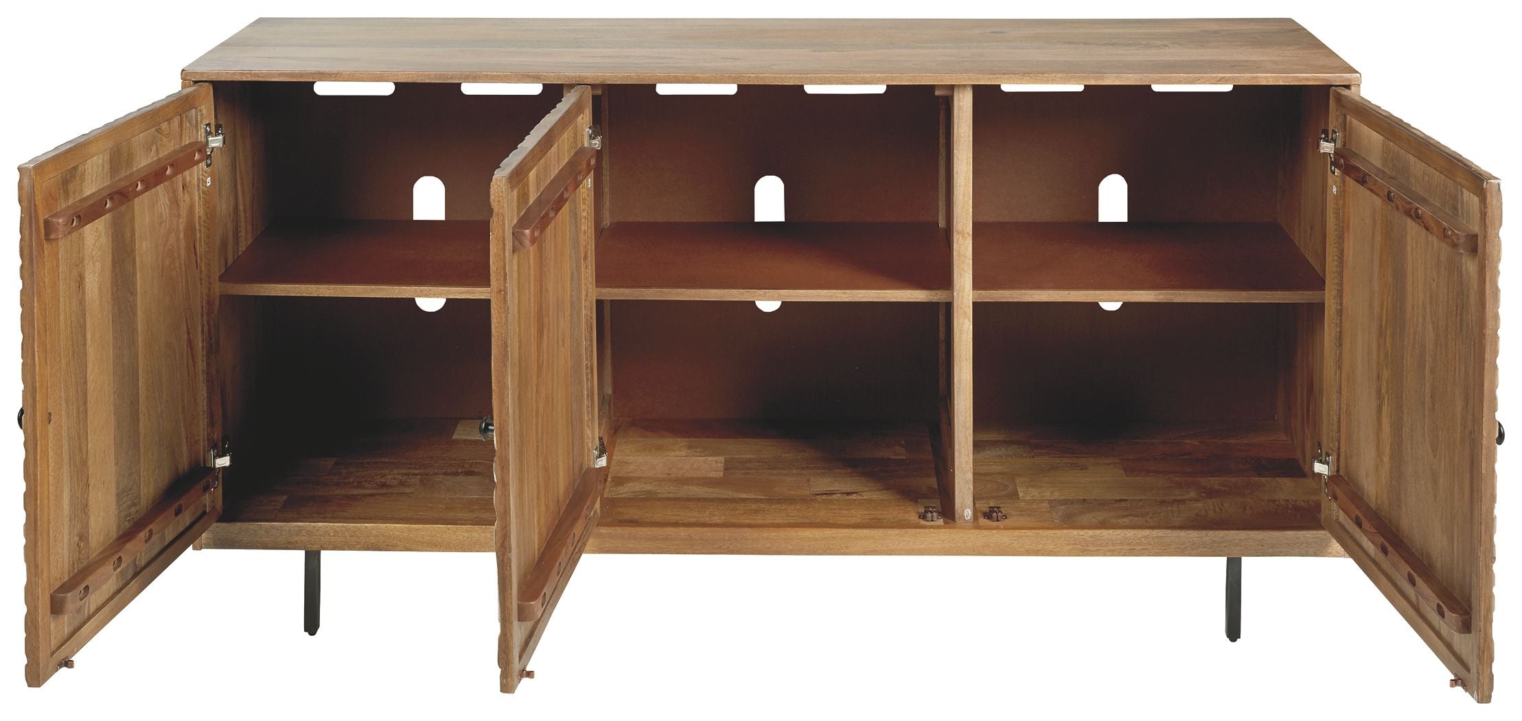 Ashley Furniture Kerrings - Brown / Black/white - Accent Cabinet | Meri Furniture