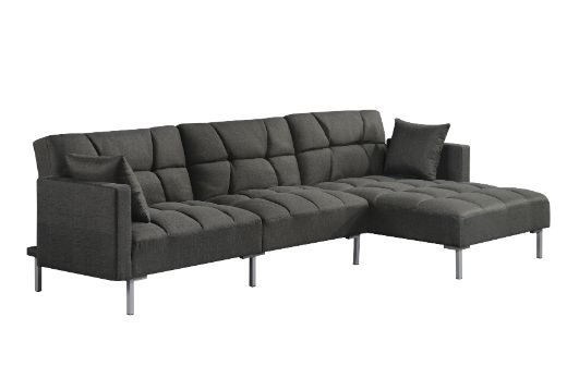 ACME Duzzy - Sectional Sofa - Dark Gray Fabric | Meri Furniture