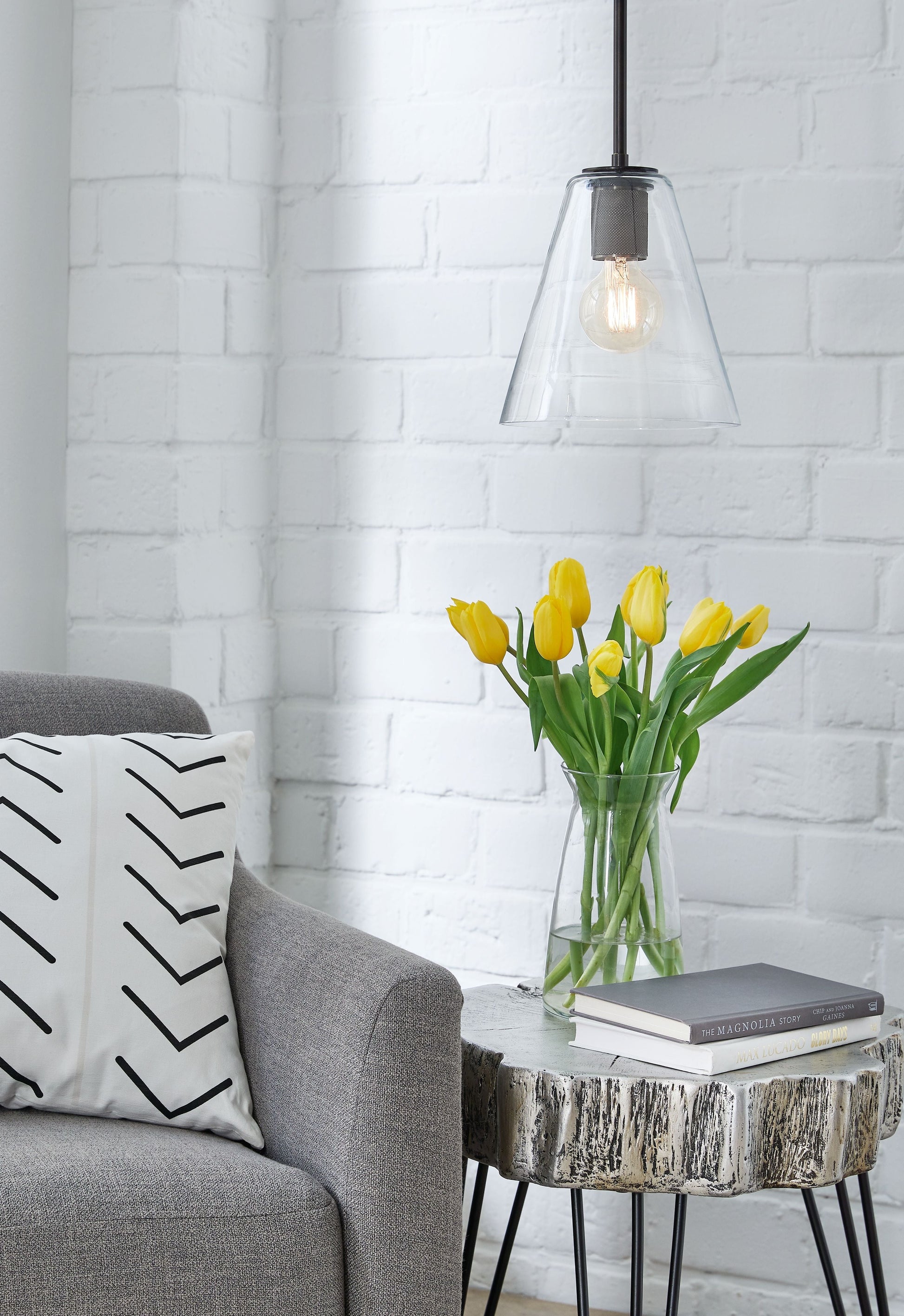Signature Design by Ashley® Collbrook - Glass Pendant Light | Meri Furniture