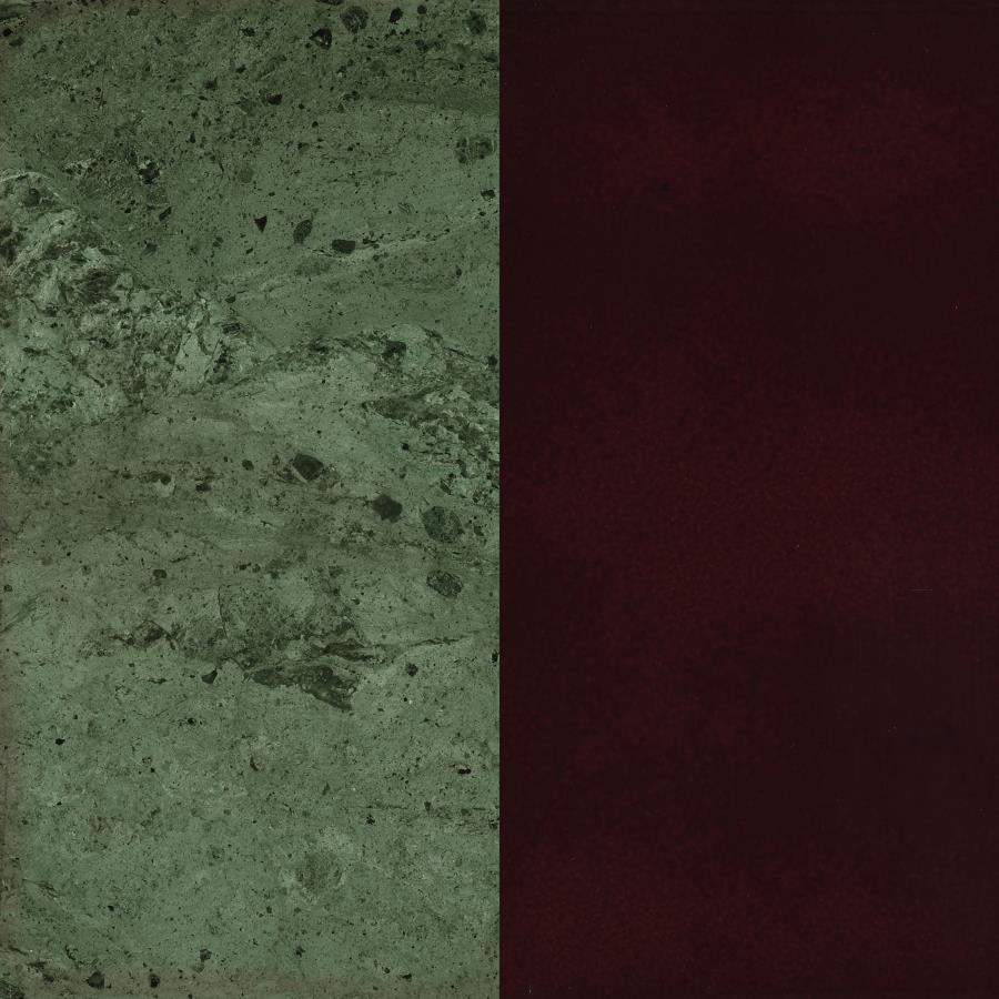 Edite - Round Marble Top Accent Side Table - Merlot