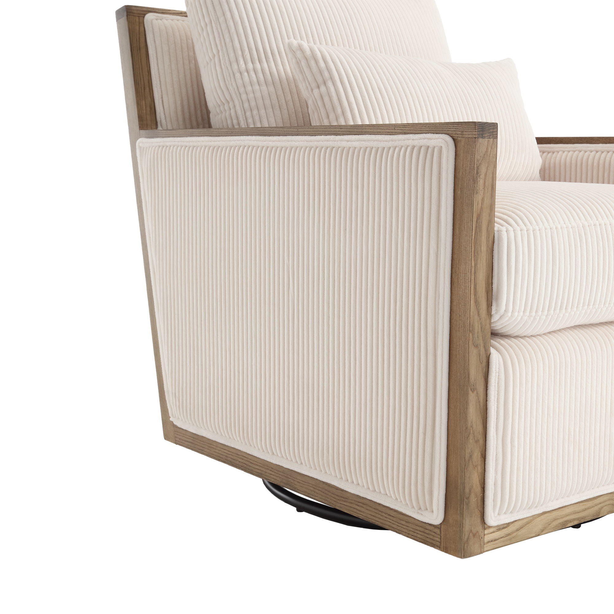 Comfy Accent Barrel Chair, 360 Degree Swivel