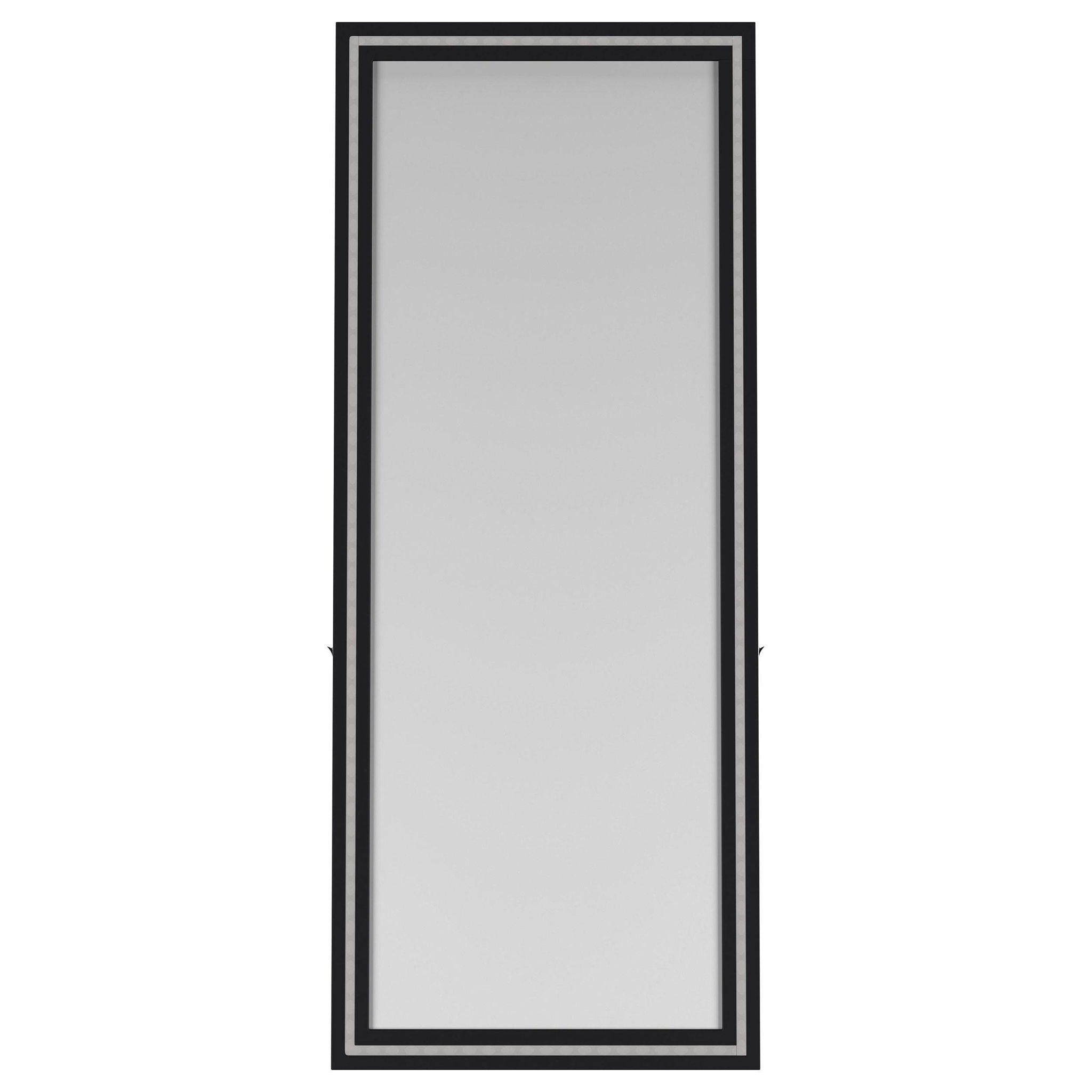 Windrose 28 x 67 Inch Tempered LED Standing Mirror Black