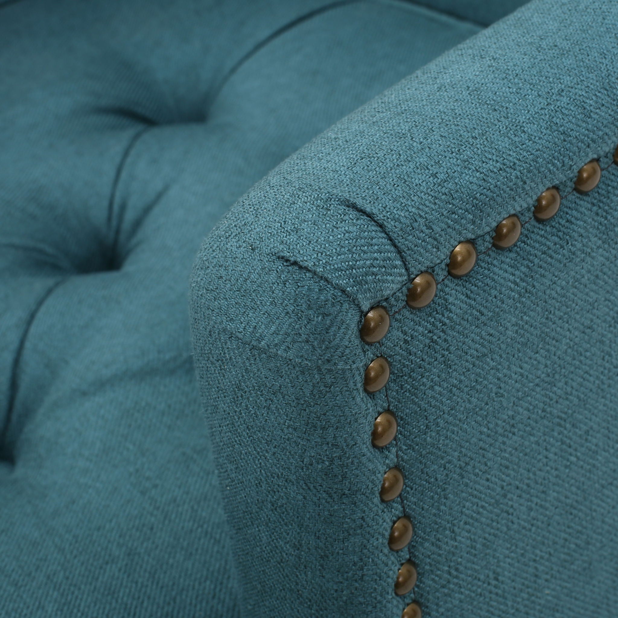 Harrison - Tufted Club Chair With Plush Cushion And Studded Trim - Dark Teal