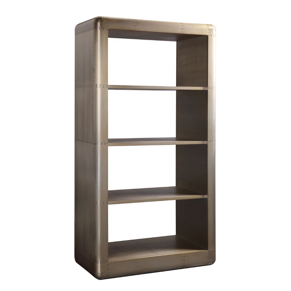 ACME Jennavieve - Bookshelf - Gold Aluminum | Meri Furniture