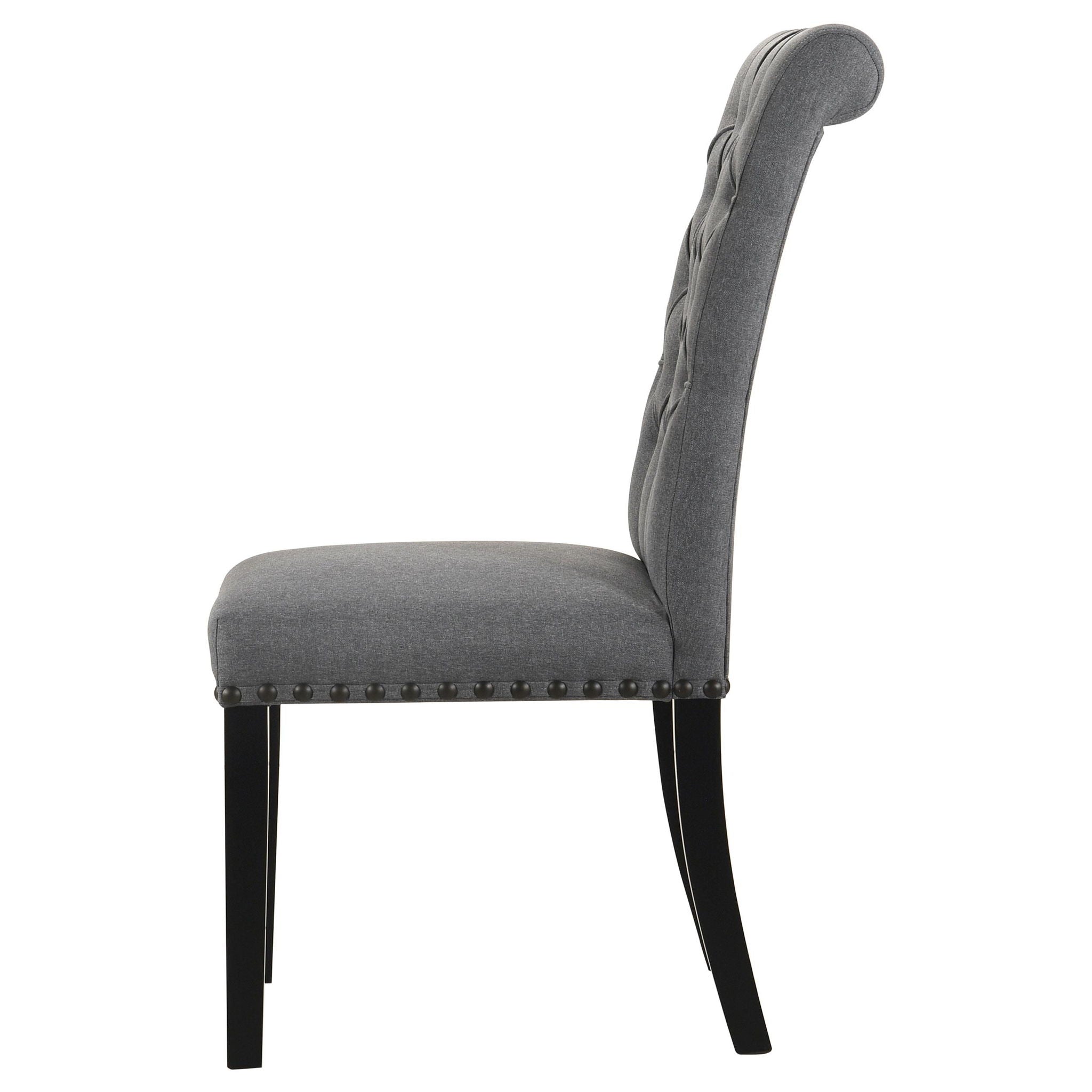 Alana Fabric Upholstered Dining Side Chair Grey (Set of 2)