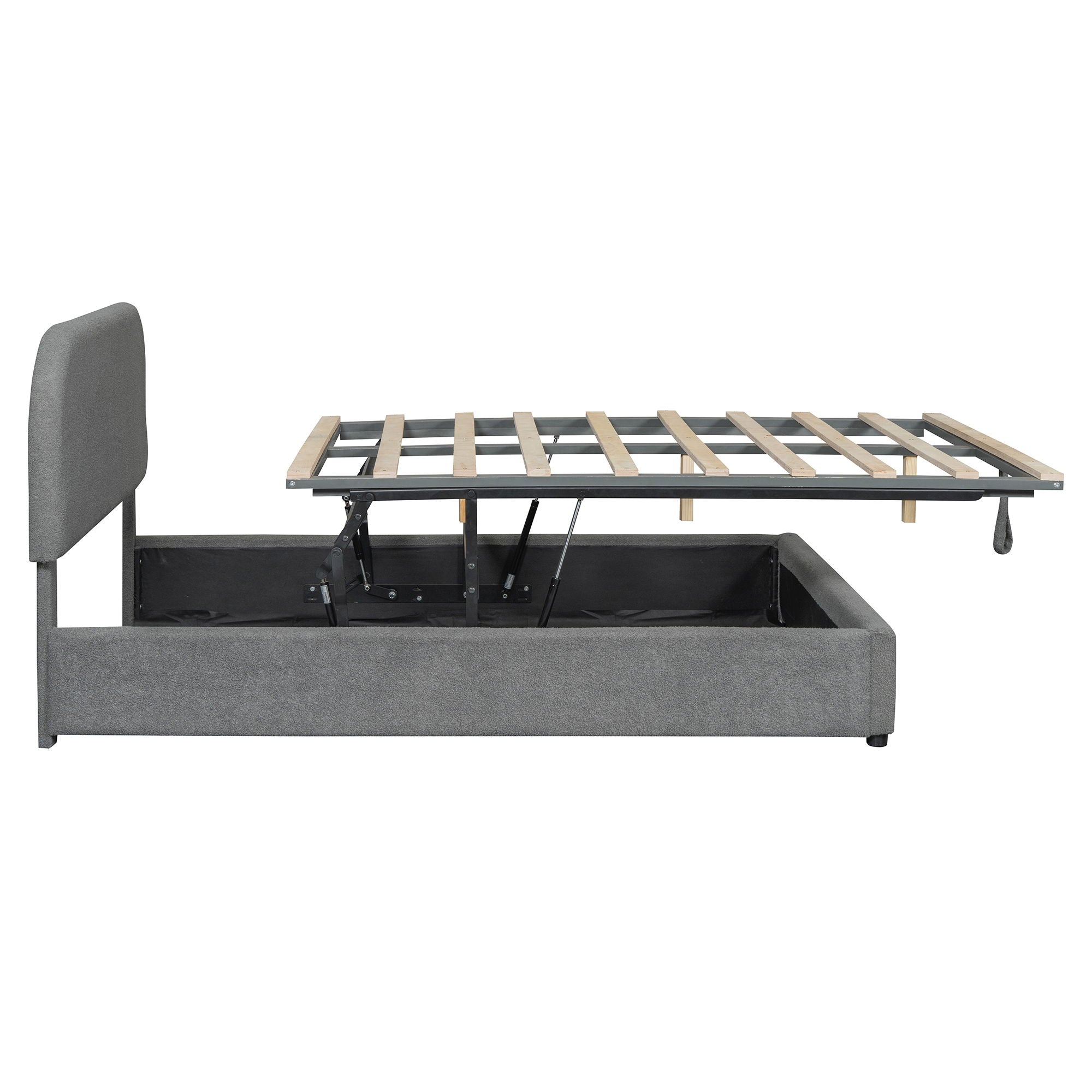 Upholstered Platform Bed With Hydraulic Storage System