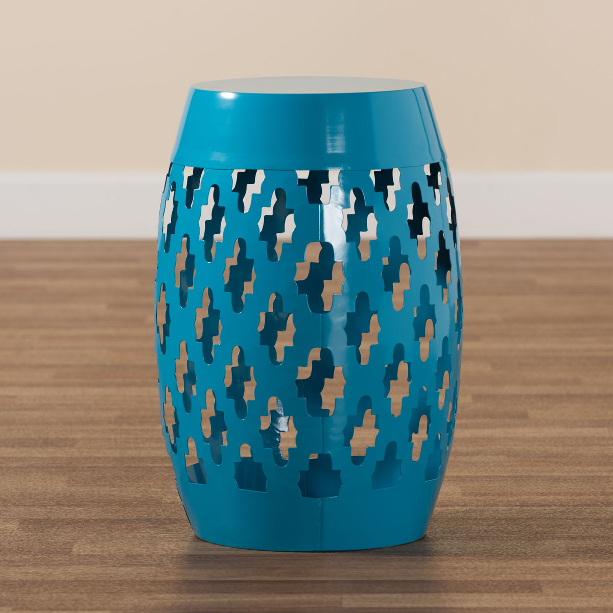 Branson Modern and Contemporary Blue Finished Metal Outdoor Side Table