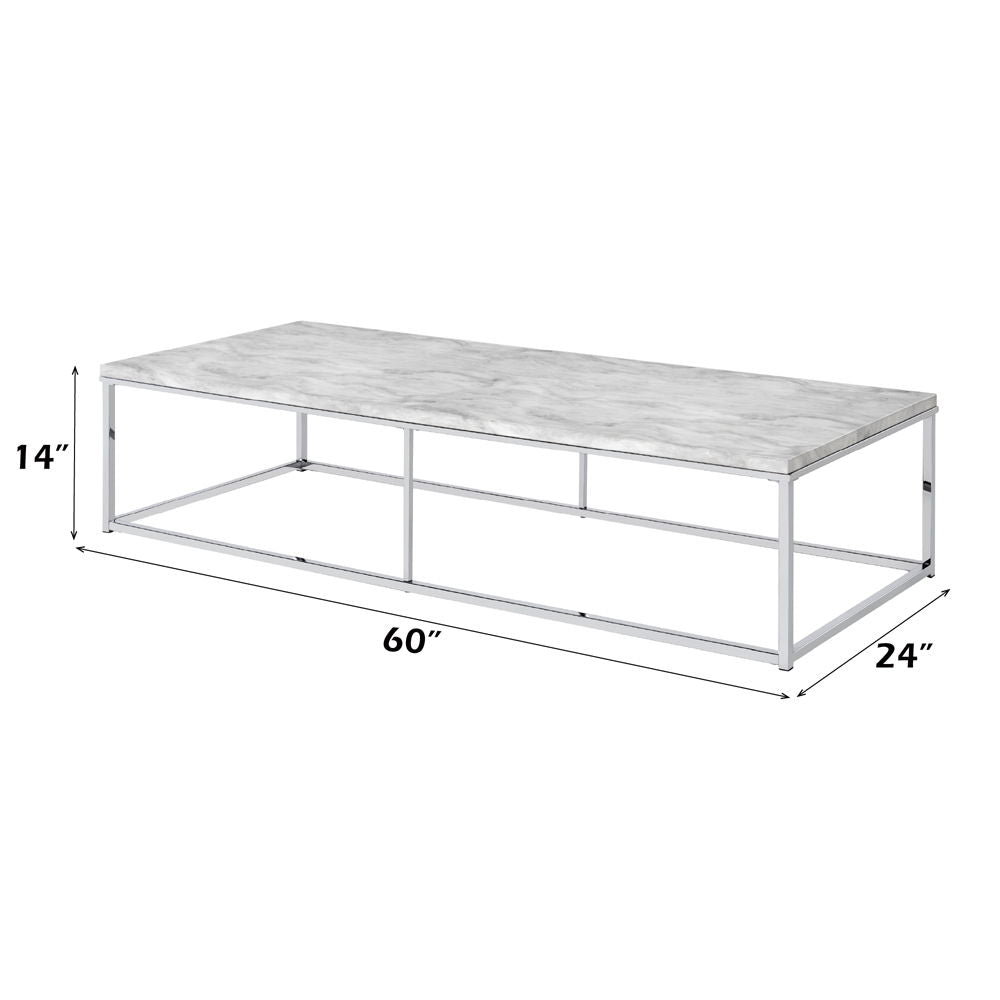 Voleta - Coffee Table - Engineered Stone Top & Chrome