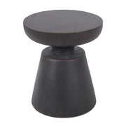 Outdoor Lightweight Concrete End Table With Half Sphere Top - Copper