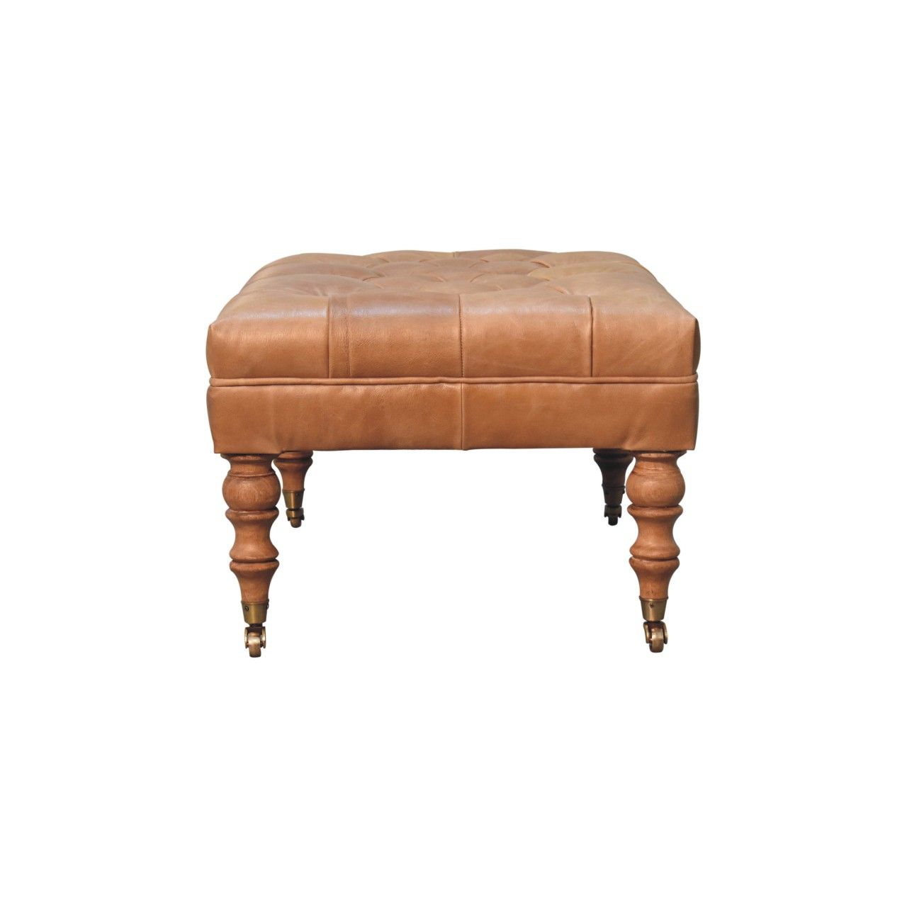 Buffalo - Leather Ottoman With Castor Legs