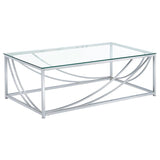 Lille - Rectangular Glass Top Coffee Table - Chrome