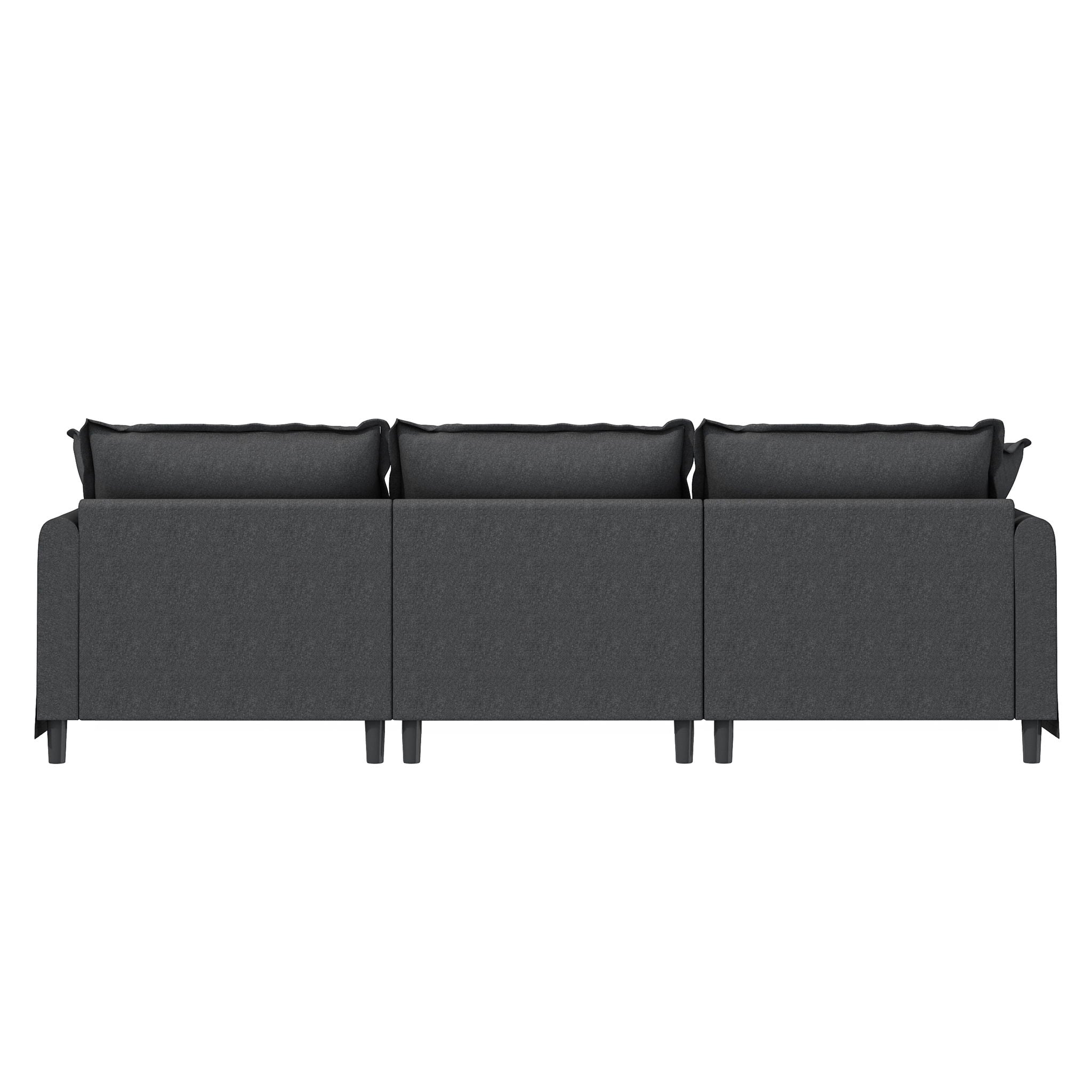 3 Seat Sofa Module For Modular Sectional Wide Seat Cloud Couch With Throw Pillows Upholstered