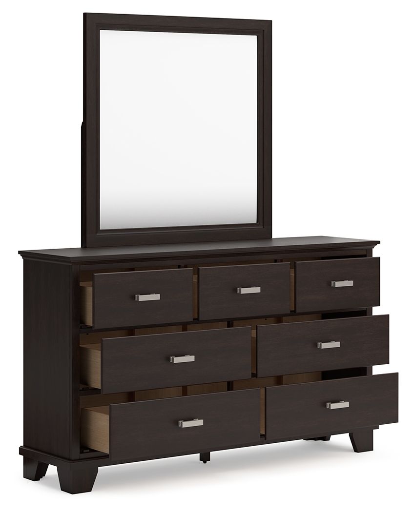 Signature Design by Ashley® Covetown - Dark Brown - Dresser And Mirror | Meri Furniture
