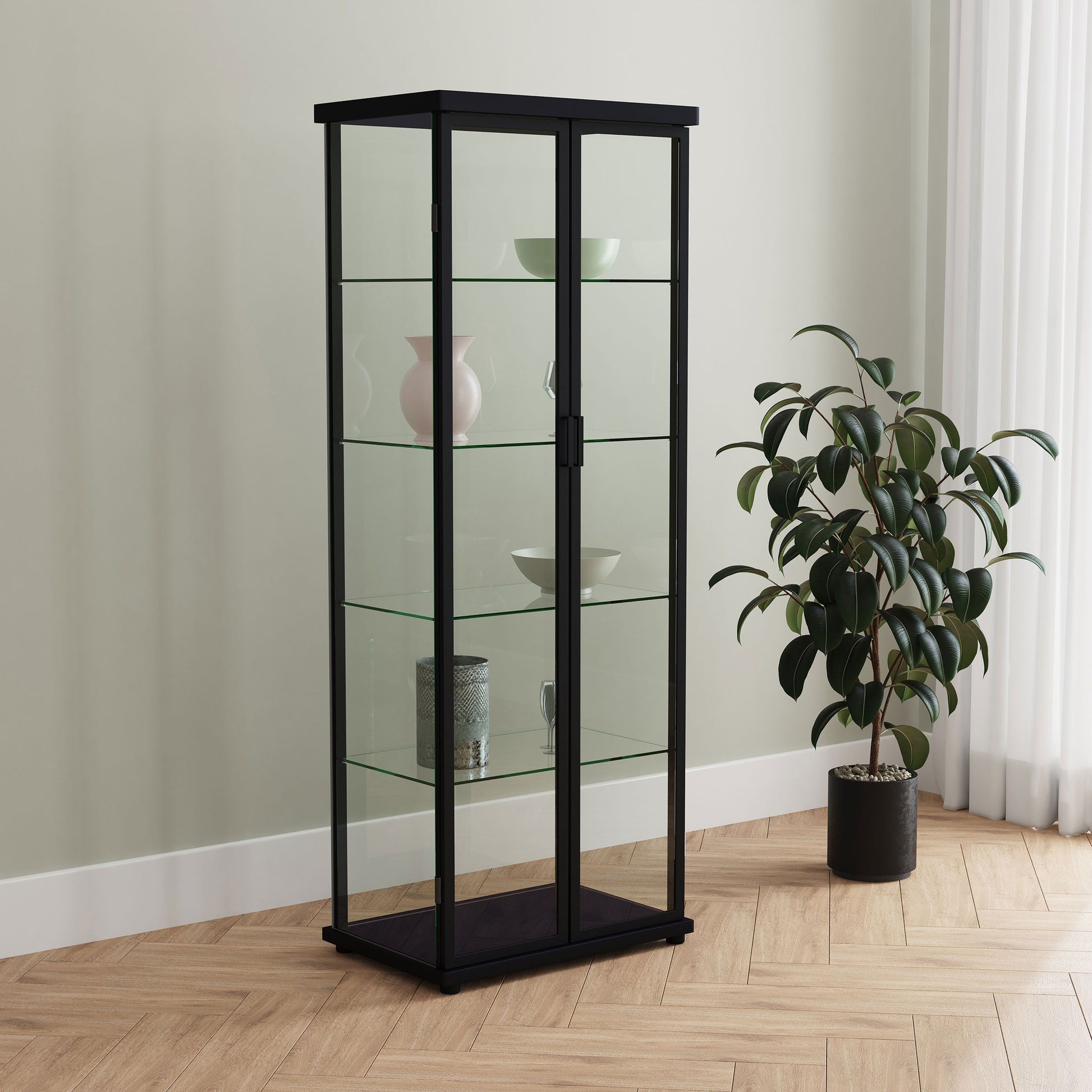 Coaster Fine Furniture Aero - 5-Shelf Display Curio Cabinet With Led Lighting | Meri Furniture