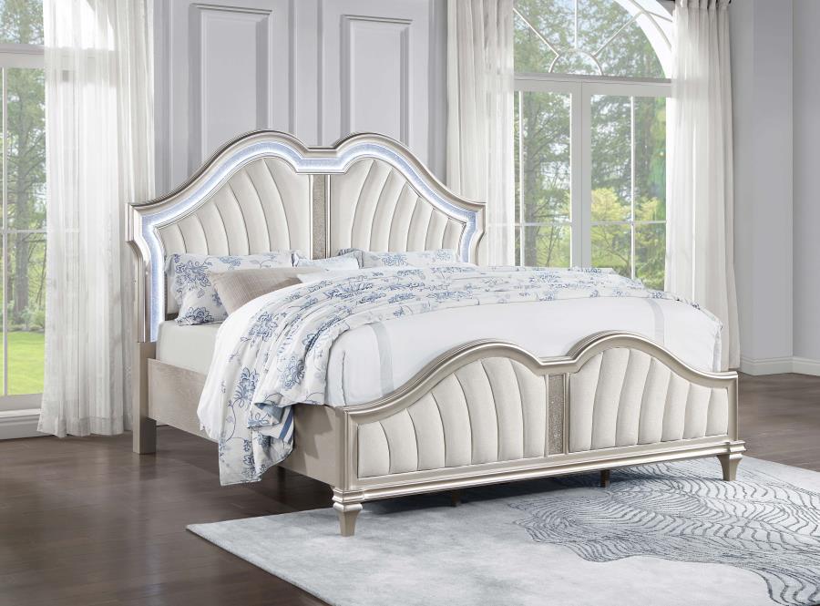 Coaster Fine Furniture Evangeline - Wood LED Panel Bed | Meri Furniture