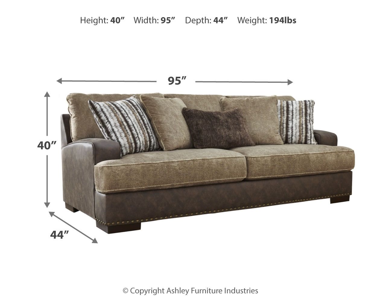 Signature Design by Ashley® Alesbury - Chocolate - Sofa | Meri Furniture